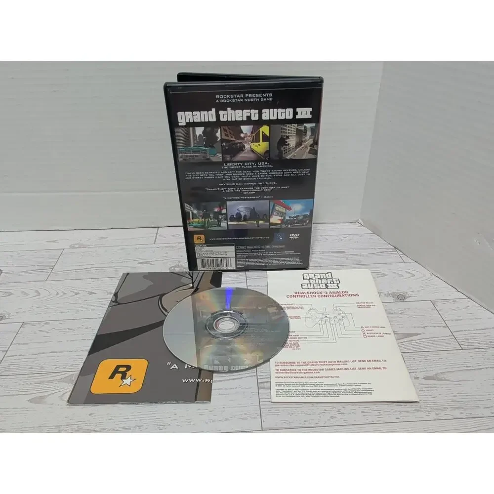Grand Theft Auto III GTA 3 (PlayStation 2 PS2) Black Label CIB COMPLETE with MAP